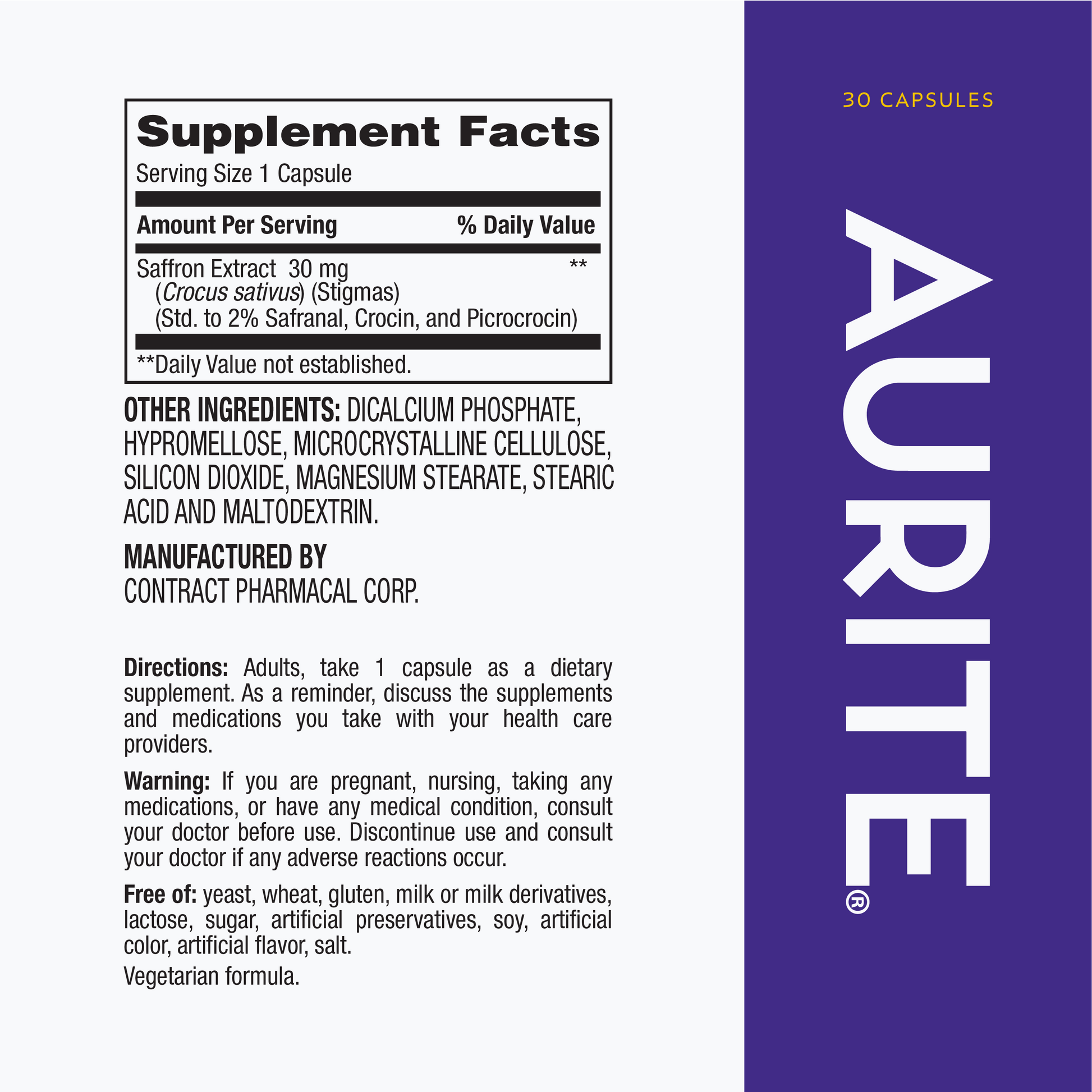 Aurite Saffron Supplement