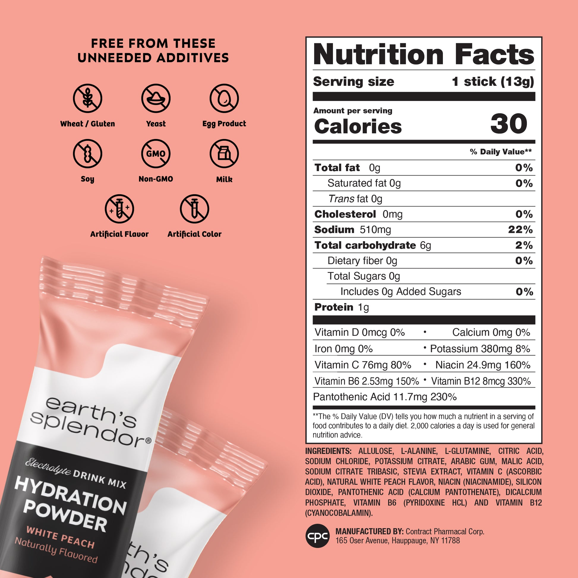 White Peach Sugar Free Hydration Powder