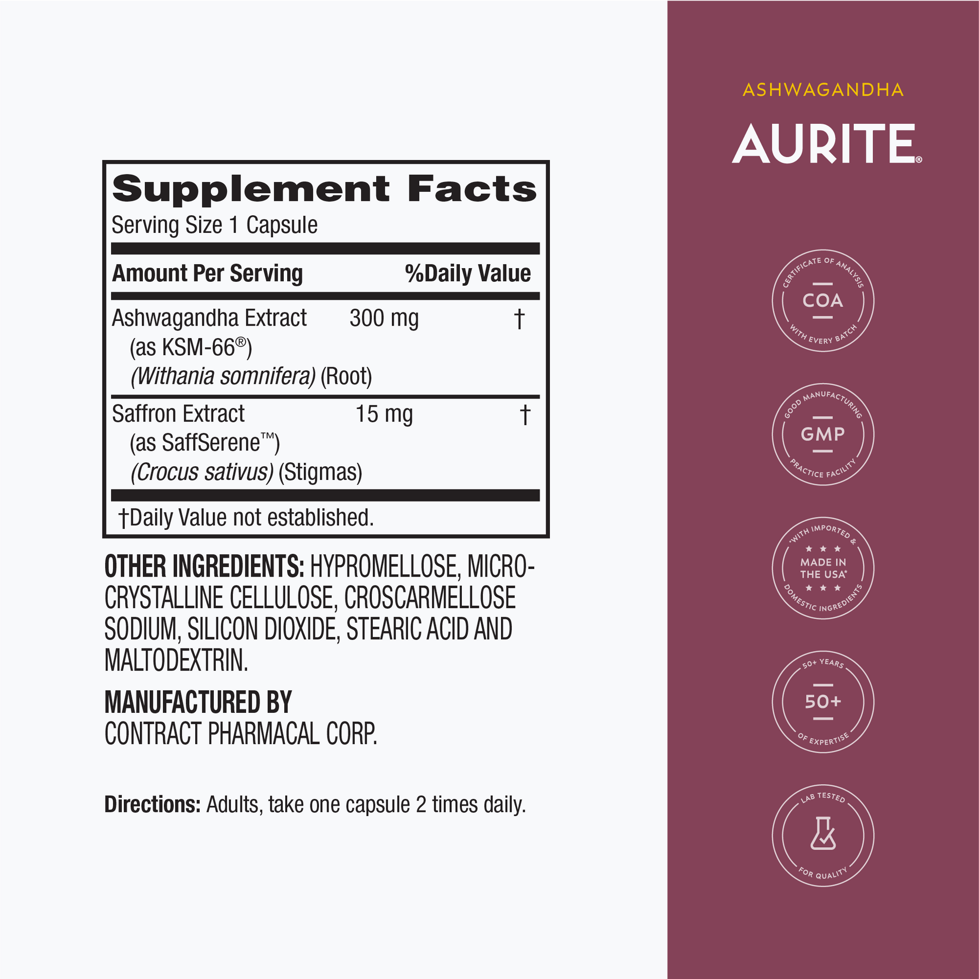 Aurite Saffron Plus Ashwagandha